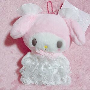 Sanrio Lady My Melody White Lace Rose Birthday Mascot Plush